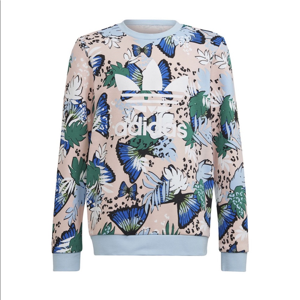 Adidas Her Studio London Animal Flower Print Crewneck Sweatshirt.